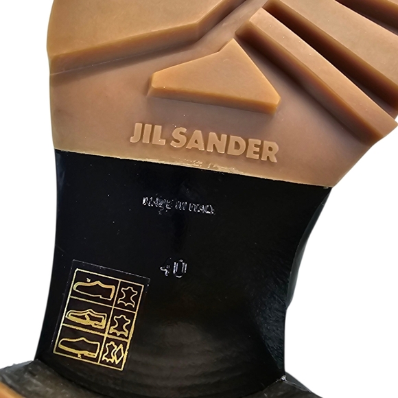 Jil Sander Black Leather Block Heel Loafers Minimalist Slip-On Designer Shoes 10 - Picture 14 of 14